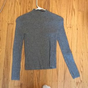 high neck grey sweater